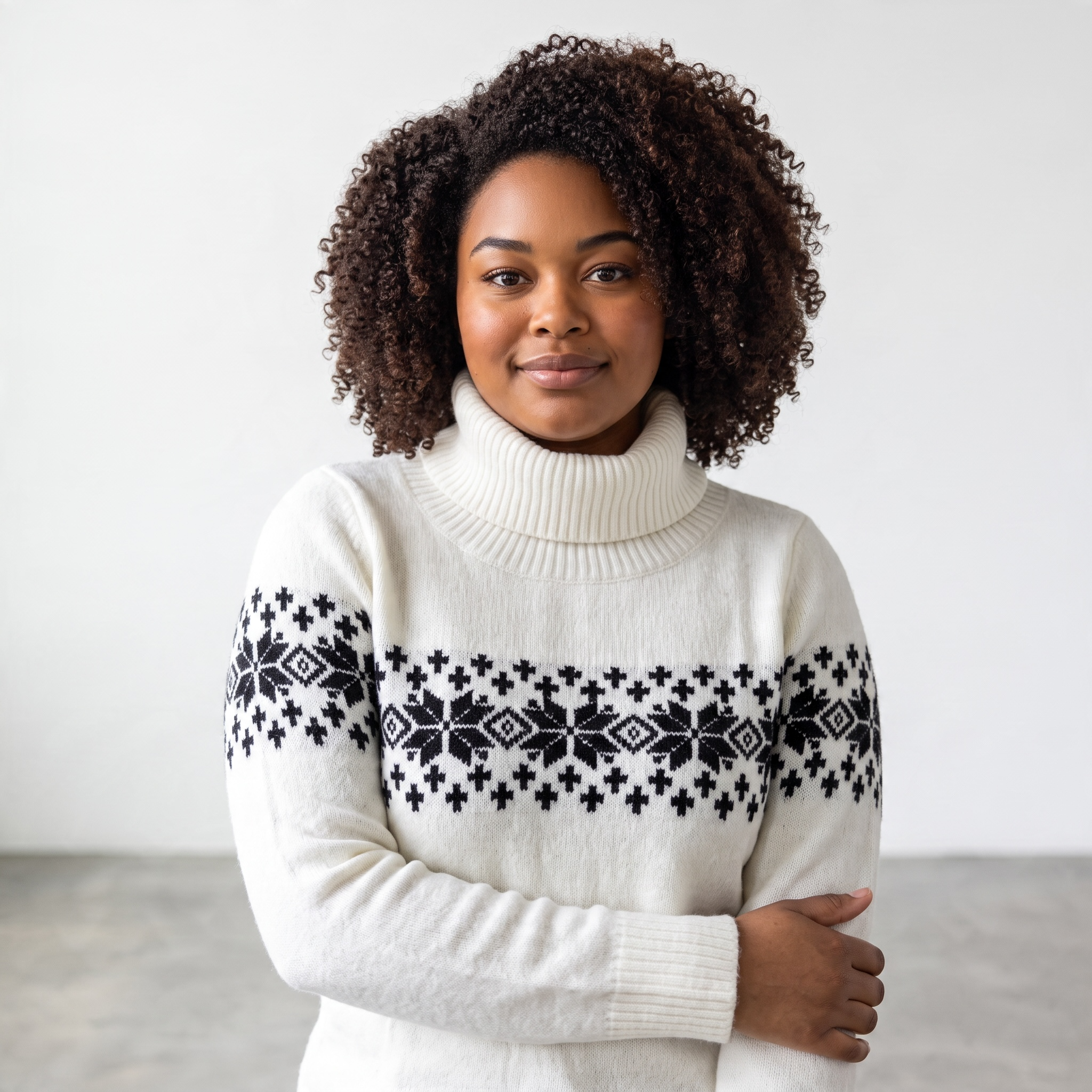 Chandail en Tricot pour Femme à Col Roulé – Motifs Scandinaves <strong><span style="color:#ad6a27;">BIENTÔT DISPONIBLE EN MAGASIN</span></strong>